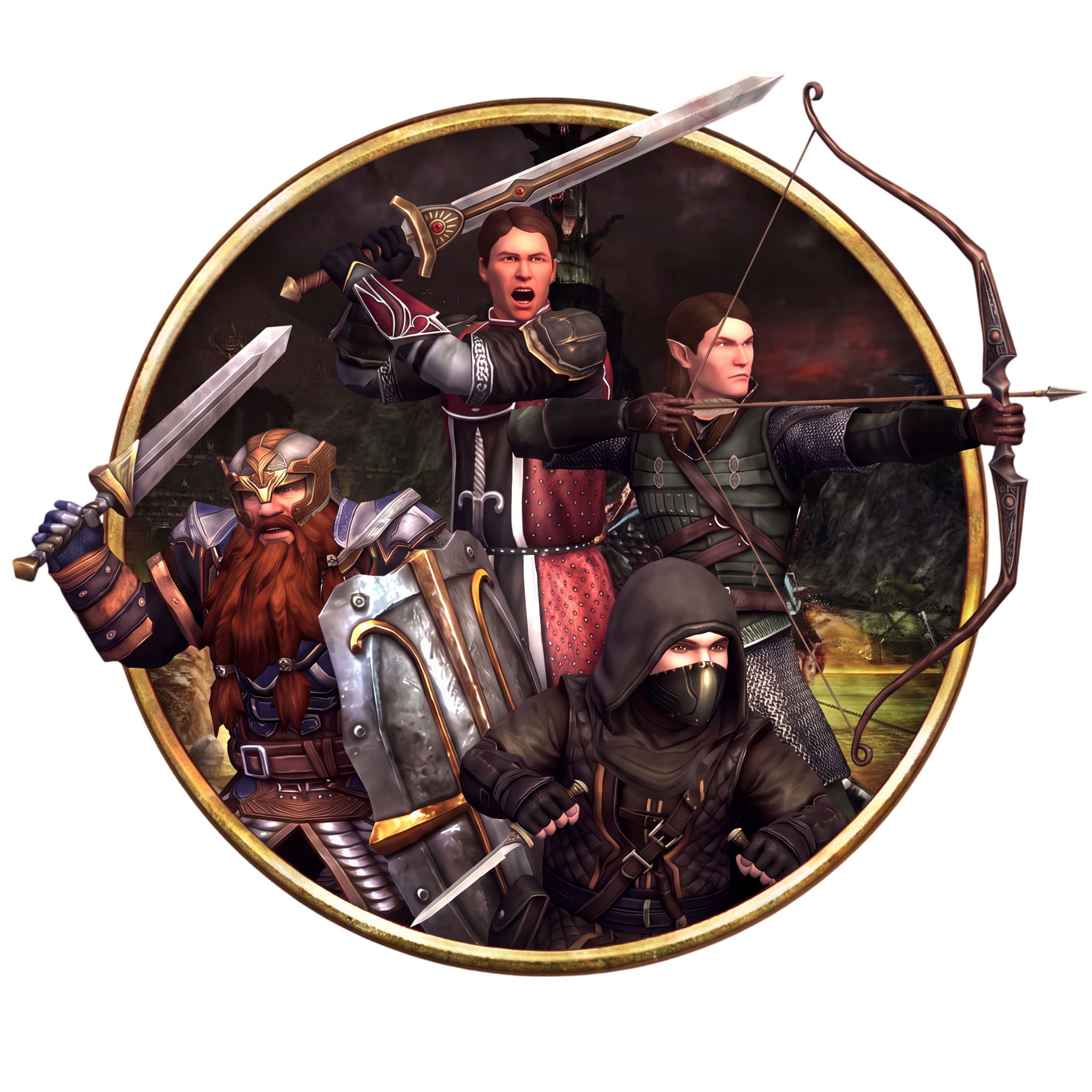 Группа героев разных классов LOTRO